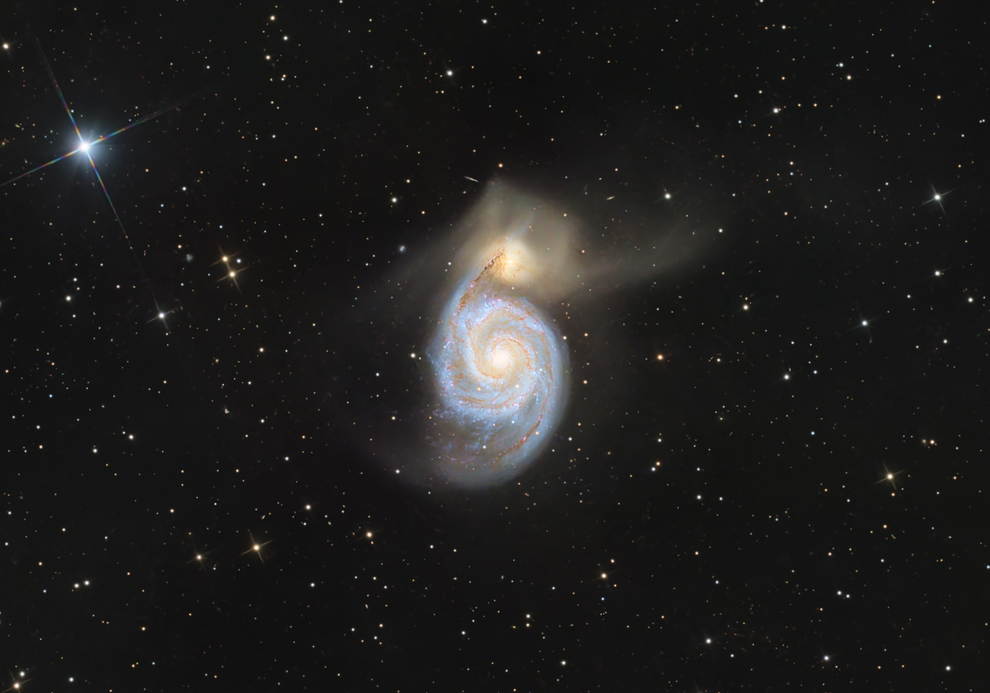 Messier 51 (besser bekannt als Vortex Galaxy, M51 oder NGC 5194) ist eine berühmte Spiralgalaxie im Sternbild Jagdhunde.